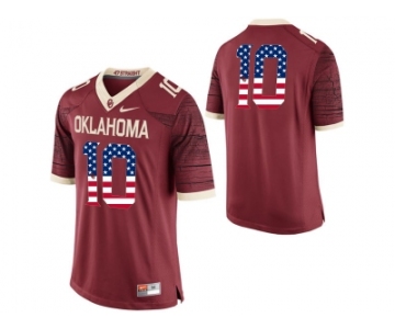 2016 US Flag Fashion Men's Oklahoma Sooners #10 College Limited Football Jersey - Crimson