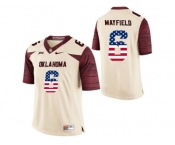 2016 US Flag Fashion Men's Oklahoma Sooners Baker Mayfield #6 College Limited Football Jersey - White