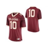 Men's Oklahoma Sooners #10 College Limited Football Jersey - Crimson