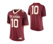 Men's Oklahoma Sooners #10 College Limited Football Jersey - Crimson