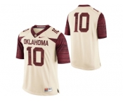 Men's Oklahoma Sooners #10 College Limited Football Jersey - White