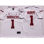 Oklahoma Sooners #1 Kyler Murray White College Football Jersey