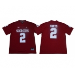 Oklahoma Sooners #2 Jalen Hurts Red College Football Jersey