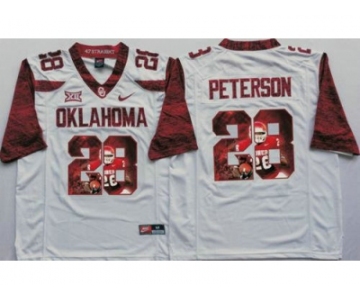 Oklahoma Sooners #28 Adrian Peterson White Player Fashion Stitched NCAA Jersey