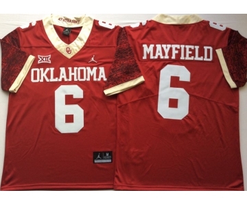 Oklahoma Sooners #6 Baker Mayfield Red 47 Game Winning Streak College Football Jersey