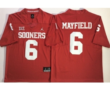 Oklahoma Sooners #6 Baker Mayfield Red College Football Jersey