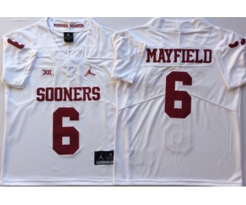 Oklahoma Sooners #6 Baker Mayfield White College Football Jersey