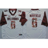 Oklahoma Sooners #6 Baker Mayfield White Player Fashion Stitched NCAA Jersey