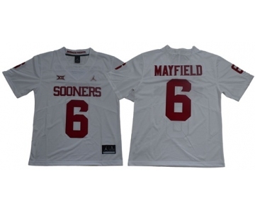 Sooners #6 Baker Mayfield White XII Limited Stitched NCAA Jersey