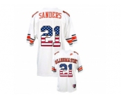 2016 US Flag Fashion Men's Oklahoma State Cowboys Barry Sanders #21 College Football Throwback Jersey - White