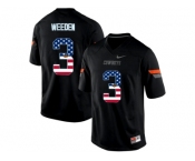 2016 US Flag Fashion Men's Oklahoma State Cowboys Brandon Weeden #3 Pro Combat College Football Jersey - Black