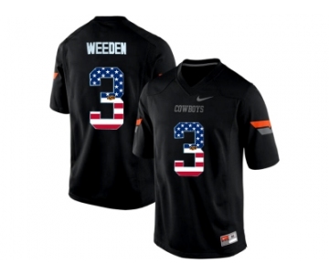 2016 US Flag Fashion Men's Oklahoma State Cowboys Brandon Weeden #3 Pro Combat College Football Jersey - Black