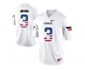 2016 US Flag Fashion Men's Oklahoma State Cowboys Brandon Weeden #3 Pro Combat College Football Jersey - White