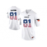 2016 US Flag Fashion Men's Oklahoma State Cowboys Justin Blackmon #81 Pro Combat College Football Jersey - White