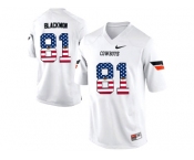 2016 US Flag Fashion Men's Oklahoma State Cowboys Justin Blackmon #81 Pro Combat College Football Jersey - White