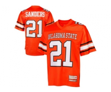 Men's Oklahoma State Cowboys Barry Sanders #21 College Football Throwback Jersey - Orange