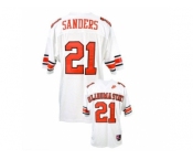 Men's Oklahoma State Cowboys Barry Sanders #21 College Football Throwback Jersey - White