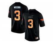 Men's Oklahoma State Cowboys Brandon Weeden #3 Pro Combat College Football Jersey - Black