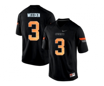 Men's Oklahoma State Cowboys Brandon Weeden #3 Pro Combat College Football Jersey - Black