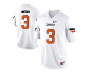 Men's Oklahoma State Cowboys Brandon Weeden #3 Pro Combat College Football Jersey - White