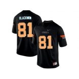 Men's Oklahoma State Cowboys Justin Blackmon #81 Pro Combat College Football Jersey - Black