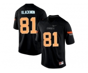 Men's Oklahoma State Cowboys Justin Blackmon #81 Pro Combat College Football Jersey - Black