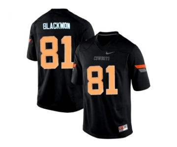 Men's Oklahoma State Cowboys Justin Blackmon #81 Pro Combat College Football Jersey - Black