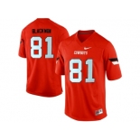 Men's Oklahoma State Cowboys Justin Blackmon #81 Pro Combat College Football Jersey - Orange