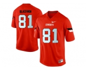 Men's Oklahoma State Cowboys Justin Blackmon #81 Pro Combat College Football Jersey - Orange