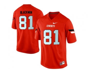 Men's Oklahoma State Cowboys Justin Blackmon #81 Pro Combat College Football Jersey - Orange