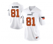 Men's Oklahoma State Cowboys Justin Blackmon #81 Pro Combat College Football Jersey - White