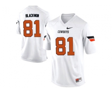 Men's Oklahoma State Cowboys Justin Blackmon #81 Pro Combat College Football Jersey - White