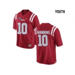 Youth Ole Miss Rebels Eli Manning #10 College Alumni Football Limited Jersey - Red