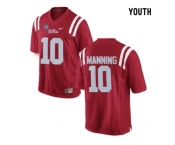 Youth Ole Miss Rebels Eli Manning #10 College Alumni Football Limited Jersey - Red