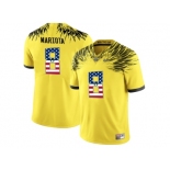 2016 US Flag Fashion 2016 Men's Oregon Duck Marcus Mariota #8 College Football Electric Lightning Limited Jerseys - Yellow