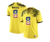 2016 US Flag Fashion 2016 Men's Oregon Duck Marcus Mariota #8 College Football Electric Lightning Limited Jerseys - Yellow