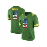 2016 US Flag Fashion 2016 Men's Oregon Duck Marcus Mariota #8 College Football Limited Jerseys - Apple Green