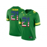 2016 US Flag Fashion 2016 Men's Oregon Duck Royce Freeman #21 College Football Limited Jerseys - Apple Green