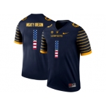 2016 US Flag Fashion 2016 Men's Oregon Ducks Spring Game Mighty Oregon #1 Webfoot 100th Rose Bowl Game Elite Jersey - Navy