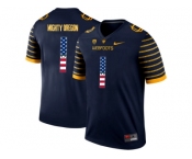 2016 US Flag Fashion 2016 Men's Oregon Ducks Spring Game Mighty Oregon #1 Webfoot 100th Rose Bowl Game Elite Jersey - Navy