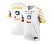 2016 US Flag Fashion 2016 Men's Oregon Ducks Spring Game Mighty Oregon #2 Webfoot 100th Rose Bowl Game Elite Jersey - White