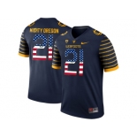 2016 US Flag Fashion 2016 Men's Oregon Ducks Spring Game Mighty Oregon #21 Webfoot 100th Rose Bowl Game Elite Jersey - Navy