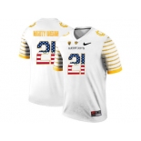 2016 US Flag Fashion 2016 Men's Oregon Ducks Spring Game Mighty Oregon #21 Webfoot 100th Rose Bowl Game Elite Jersey - White