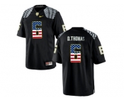 2016 US Flag Fashion Men's Oregon Duck De'Anthony Thomas #6 College Football Limited Jersey - Black