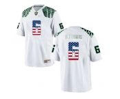 2016 US Flag Fashion Men's Oregon Duck De'Anthony Thomas #6 College Football Limited Jersey - White