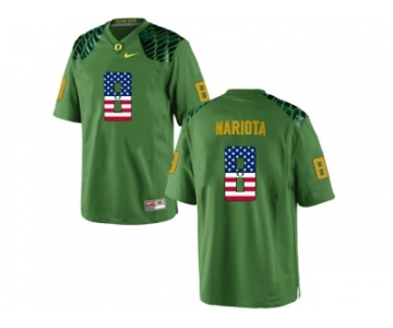 2016 US Flag Fashion Men's Oregon Duck Marcus Mariota #8 College Football Limited Jerseys - Apple Green