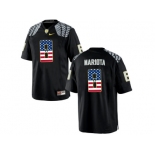 2016 US Flag Fashion Men's Oregon Duck Marcus Mariota #8 College Football Limited Jerseys - Black