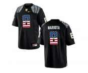 2016 US Flag Fashion Men's Oregon Duck Marcus Mariota #8 College Football Limited Jerseys - Black