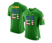 2016 US Flag Fashion Men's Oregon Ducks Royce Freeman #21 College Football Limited Jersey - Apple Green