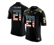 2016 US Flag Fashion Men's Oregon Ducks Royce Freeman #21 College Football Limited Jersey - Black